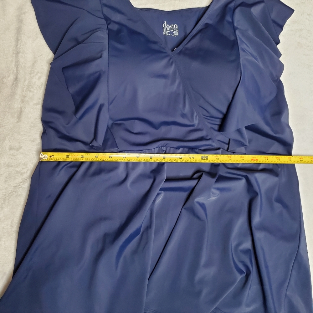 Denim & Co Beach VNeck Wrap Front Ruffle Swimsuit 24W - Picture 11 of 16